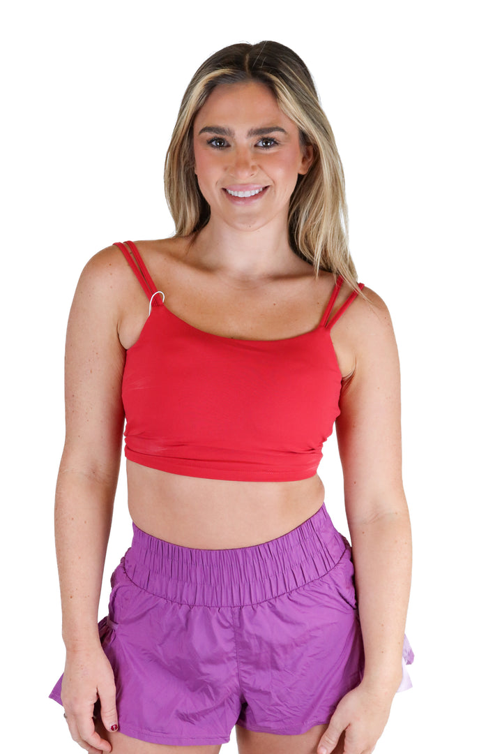 halara red activewear tank with wrap back NWT (S; retail $34.95)