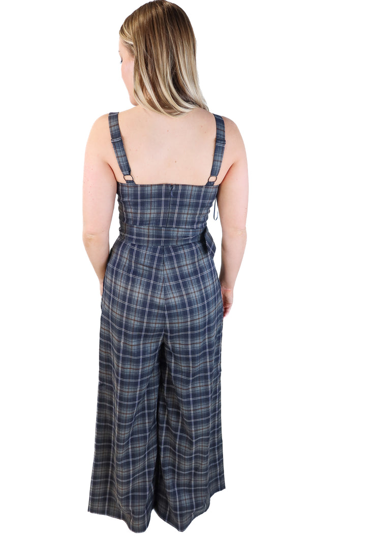 Vici grey plaid jumpsuit (s; retails for $78)