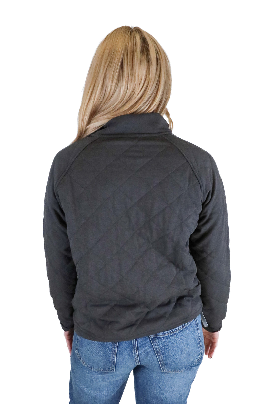 cozy earth green quilted pullover (m; retail $265)