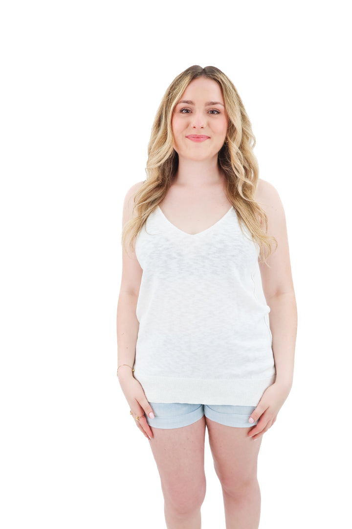 be cool white knit tank (l; retail $35)