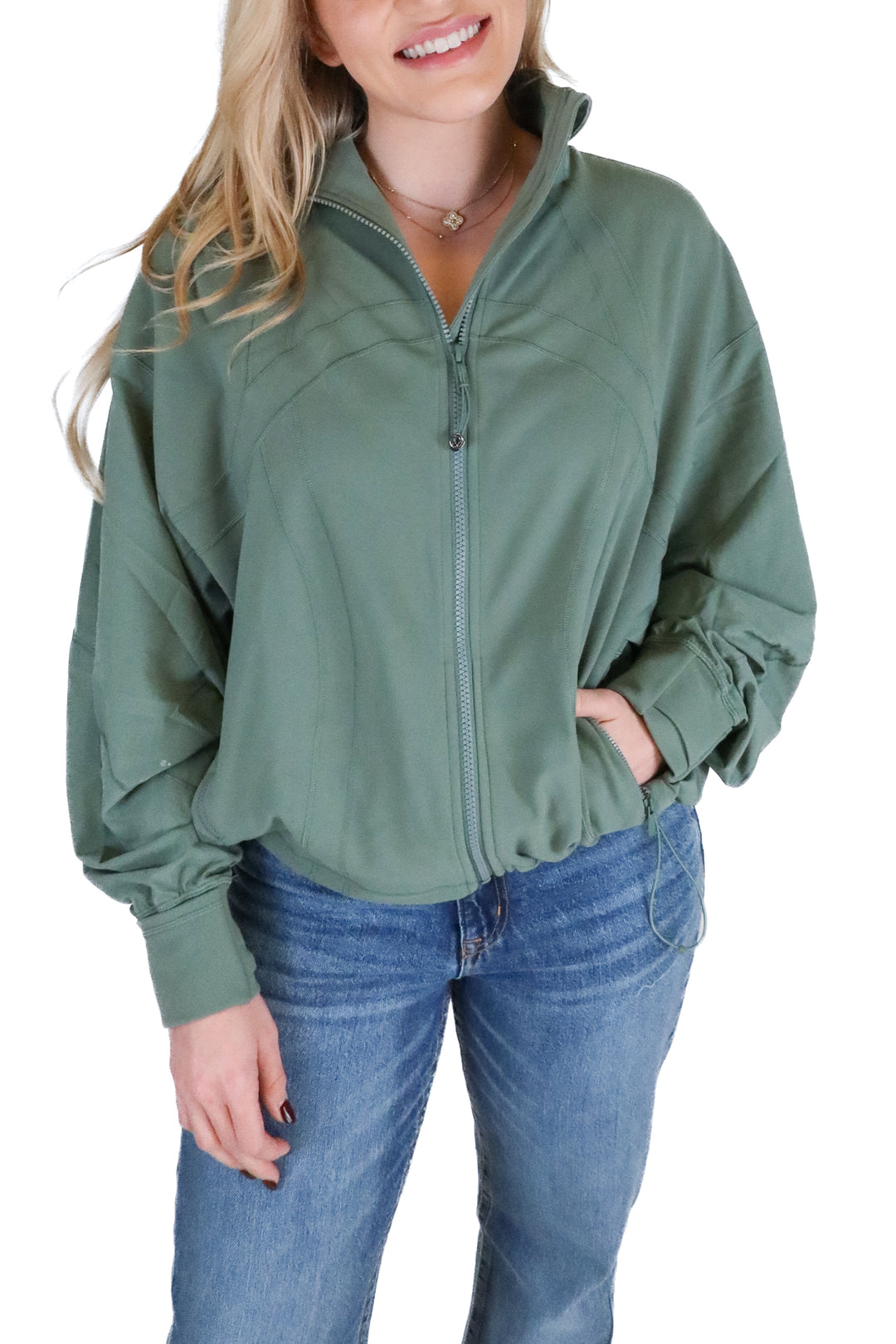 lululemon green zip up jacket (6)