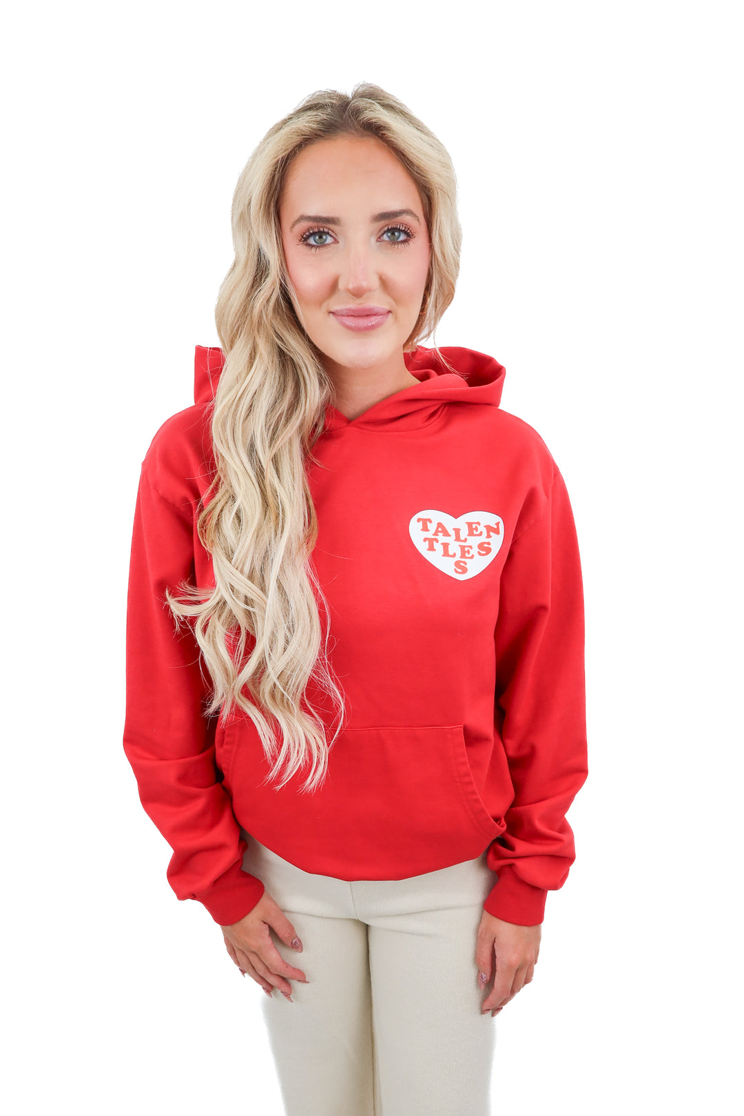 talentless red heart hoodie (s; retail $89)
