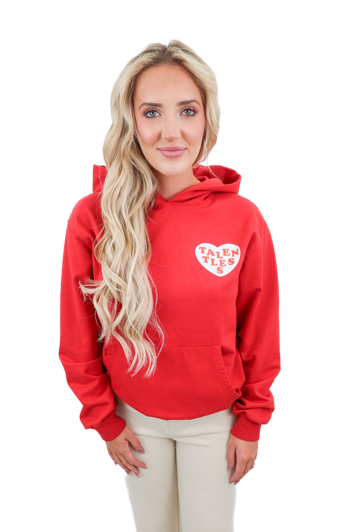 talentless red heart hoodie (s; retail $89)