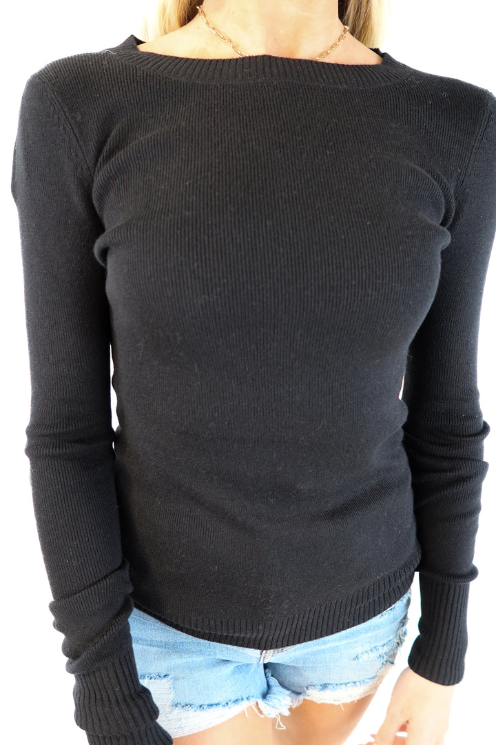 Express Black Crewneck Sweater (XS)