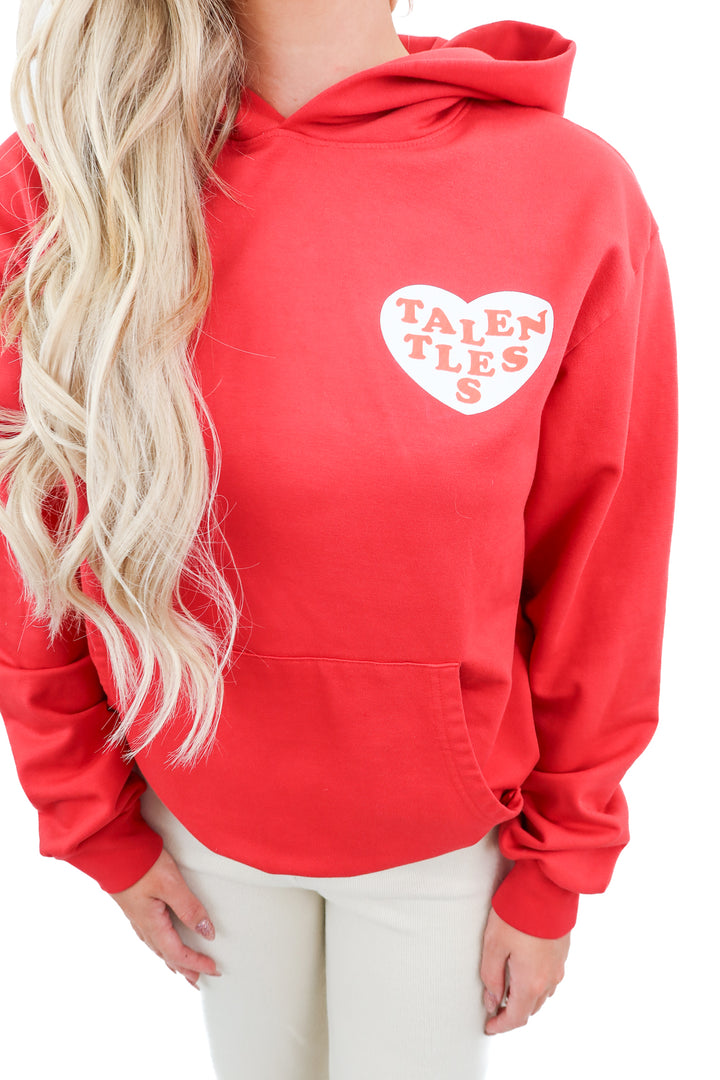talentless red heart hoodie (s; retail $89)