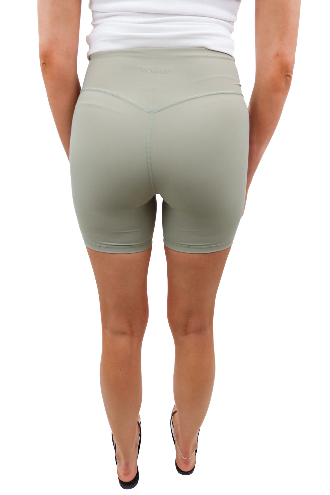 volare sage green biker shorts NWT (s; retail $42)