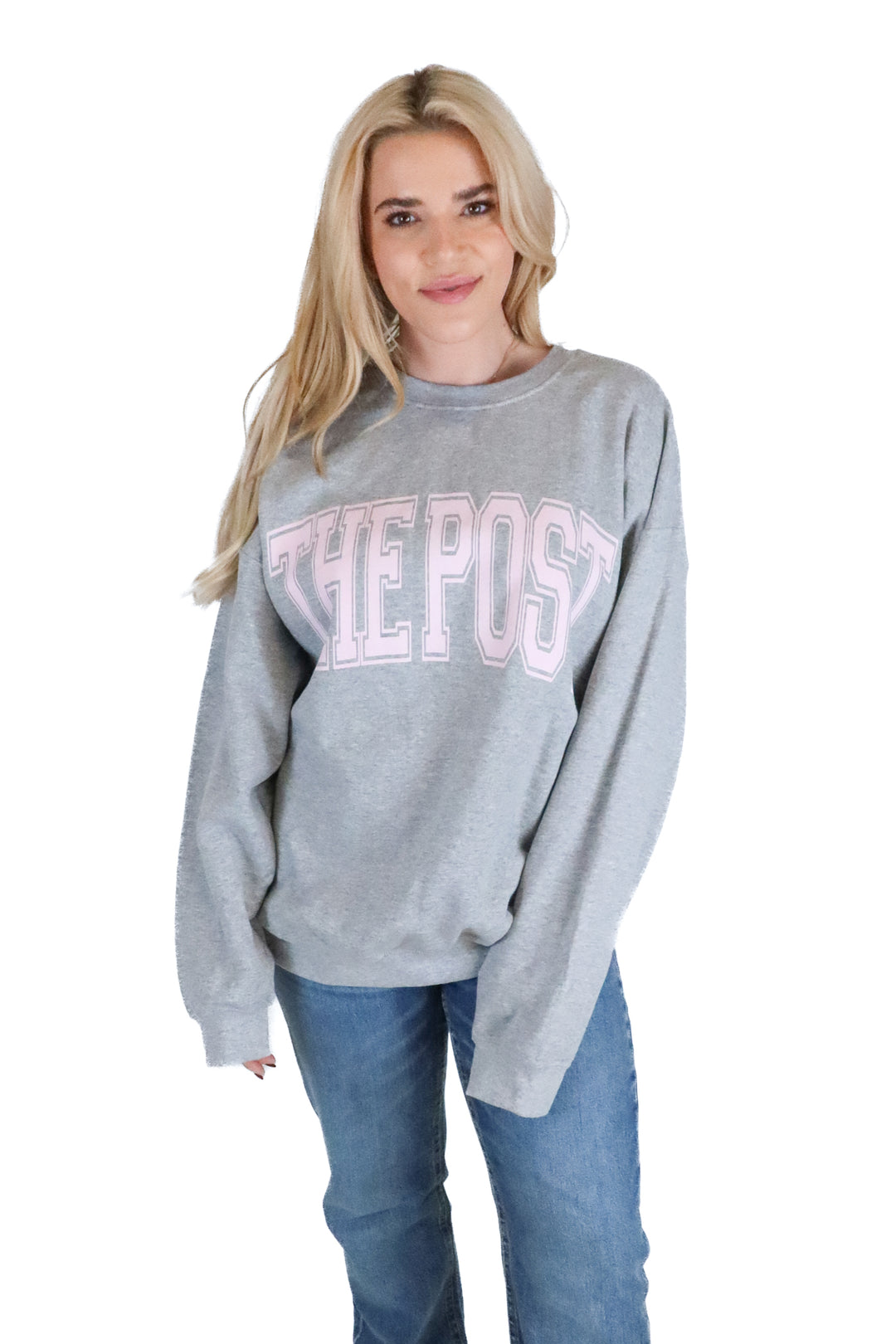 the post pink/grey crewneck (xl)