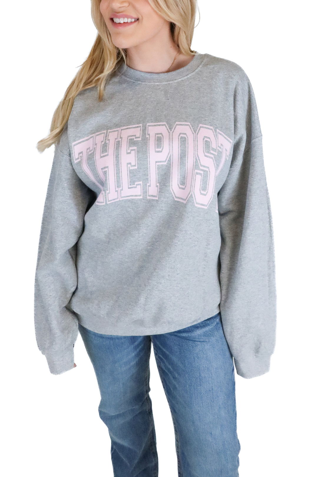 the post pink/grey crewneck (xl)