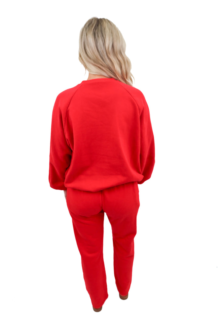 kittenish red lover sweat set (s; retail $125)