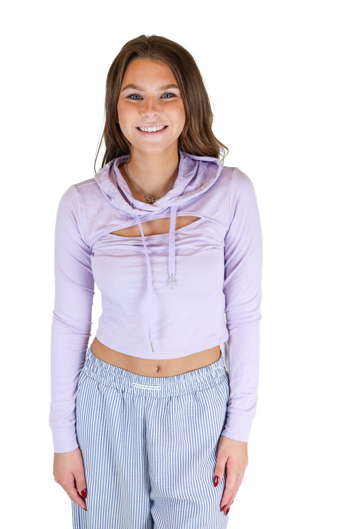 halara lilac activewear hoodie top NWT (S; retail $39.95)