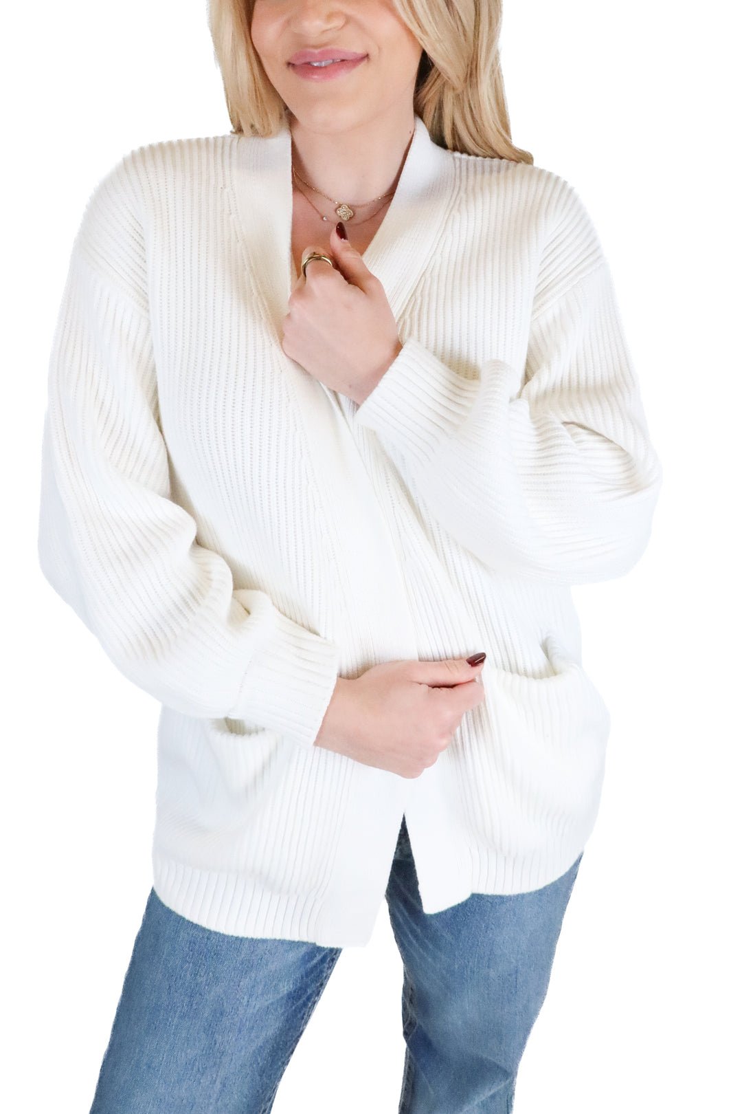 Quince white oversized cardigan (s; retail $49.90)