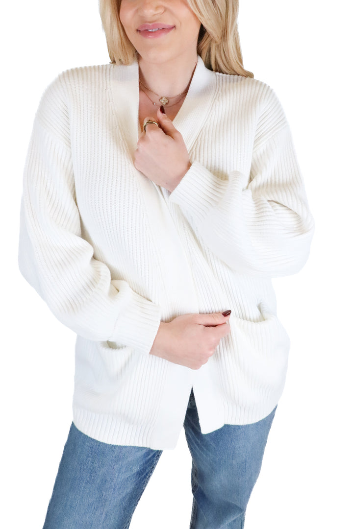 Quince white oversized cardigan (s; retail $49.90)