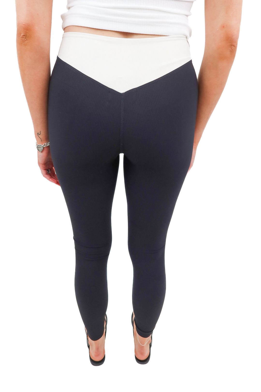kittenish black/white ribbed leggings (s; retail $58)
