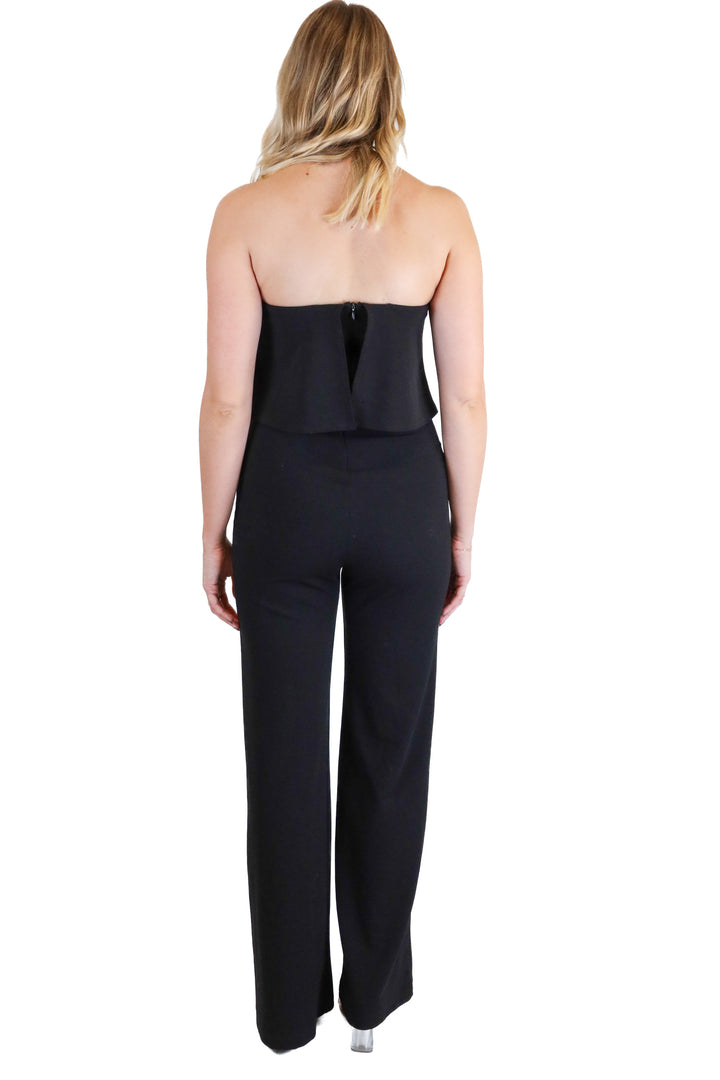 Lulus black strapless jumpsuit (S)