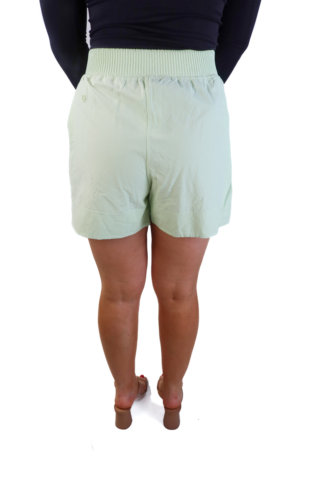 Lululemon light green active shorts (M*; retails for $68)