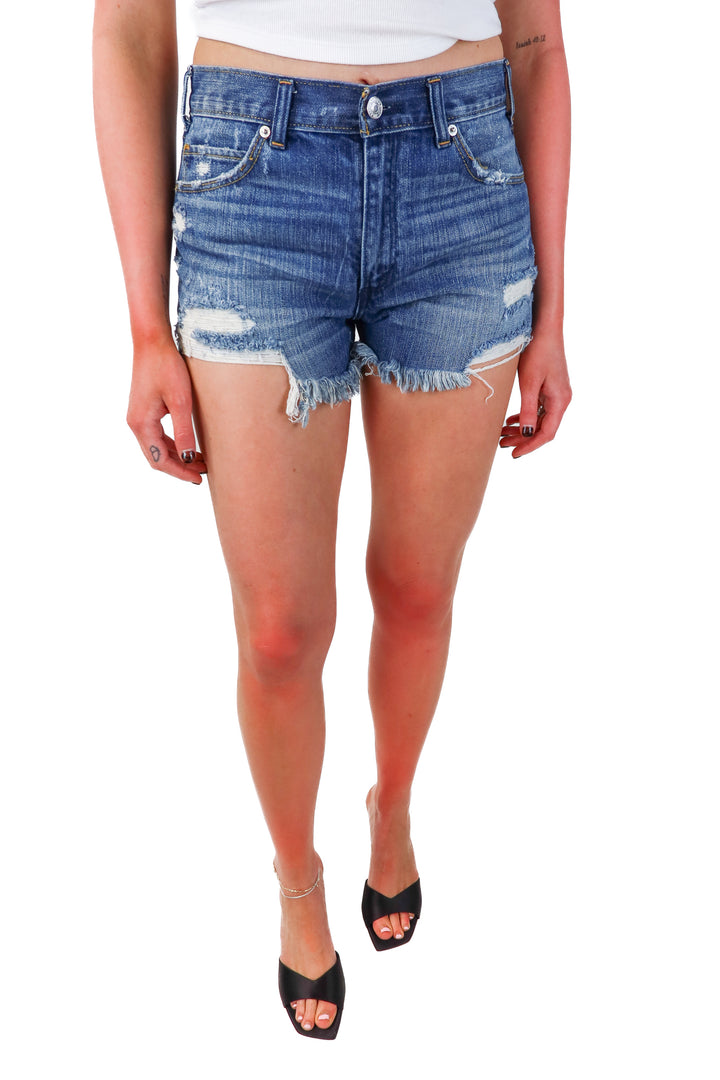 abercrombie & fitch medium wash distressed shorts (4)
