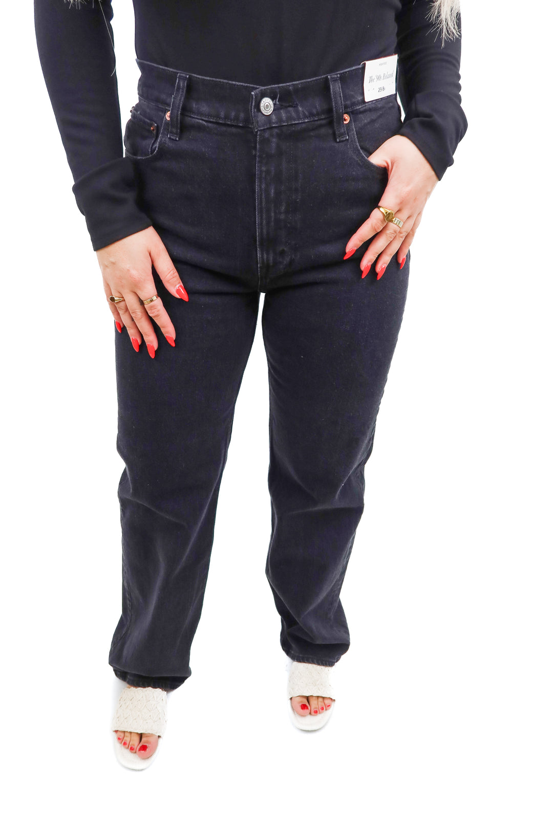 abercrombie & fitch black the 90s relaxed straight leg jeans NWT (29R; retail $90)