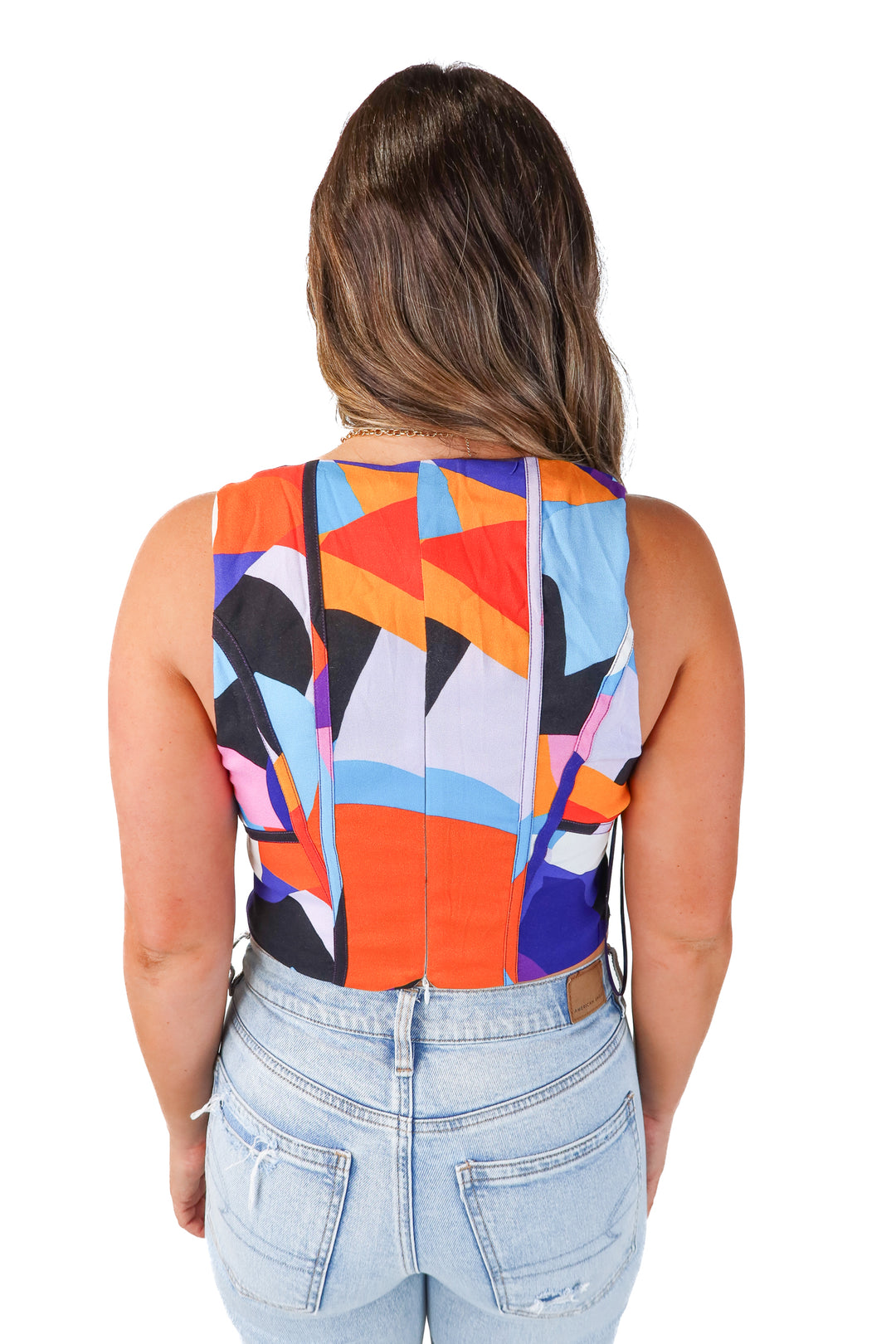 afrm colorblock corset top NWT (L; retail $58)