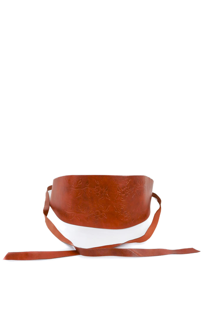 zara brown thick leather lace up belt