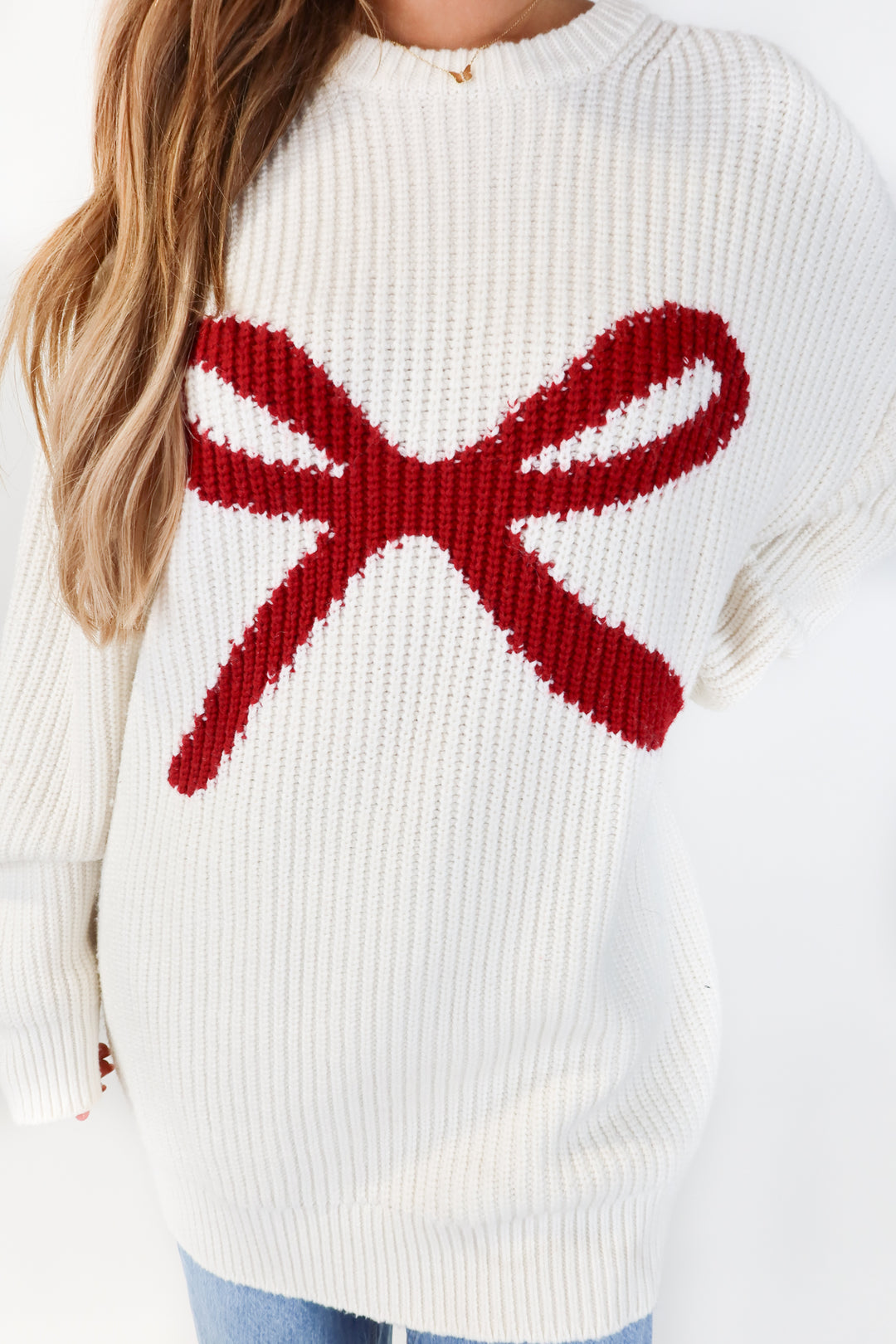majorelle red bow sweater (m; retail $218)