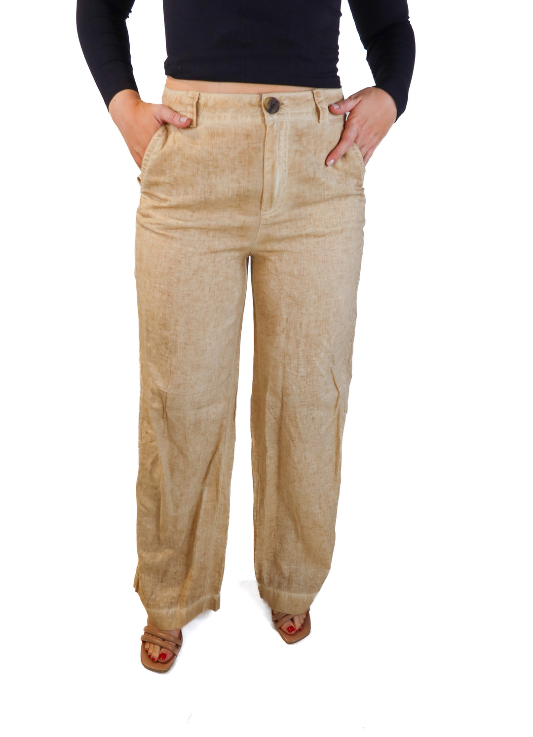 Zara brown acid wash cargo pants (s; retails for $59.90)