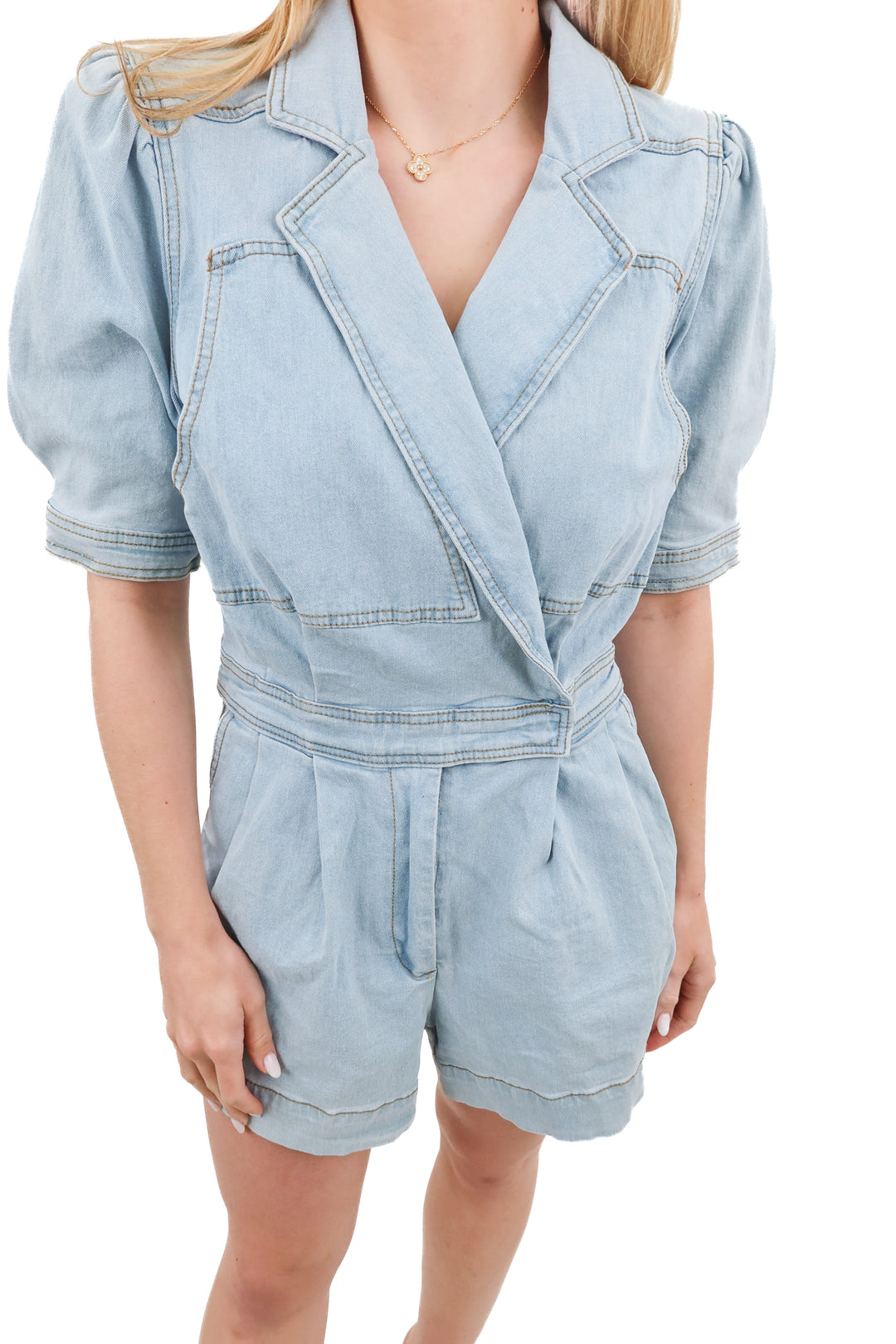 Day and Moon denim romper (S) NWT