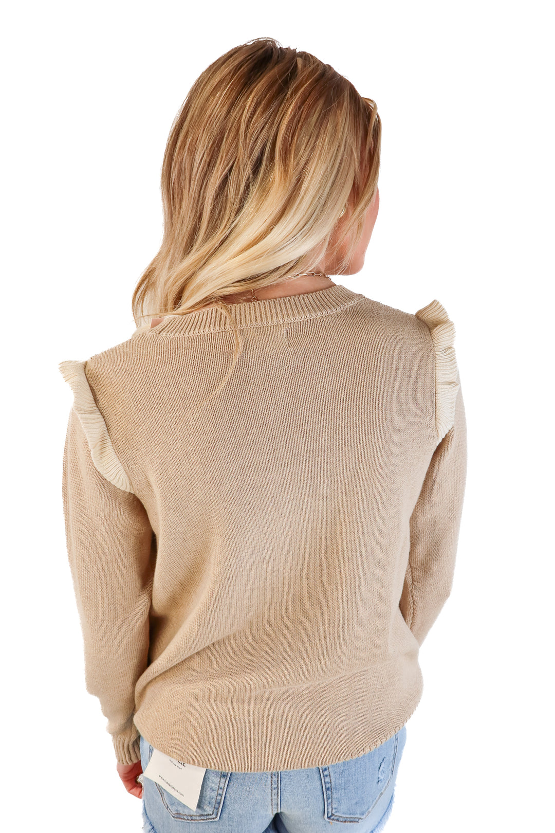 Summer Salt year-round crewneck ruffle sweater NWT (xs; retail $125)