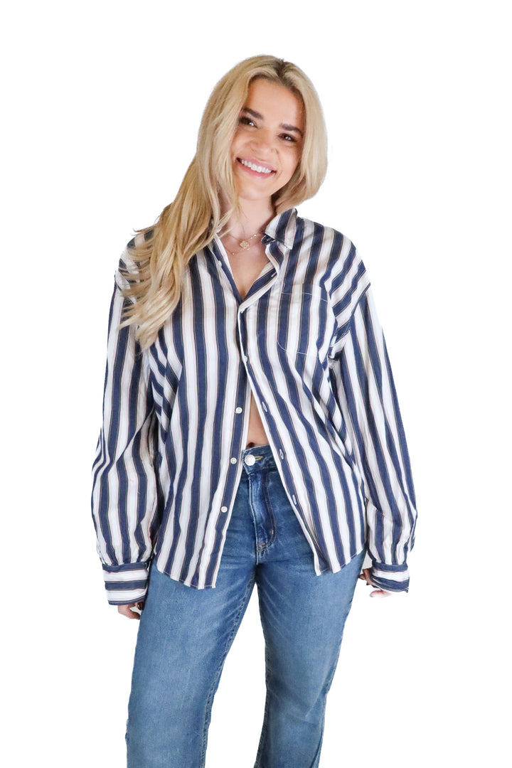 Heavy Manners striped button up (m; retail $189)