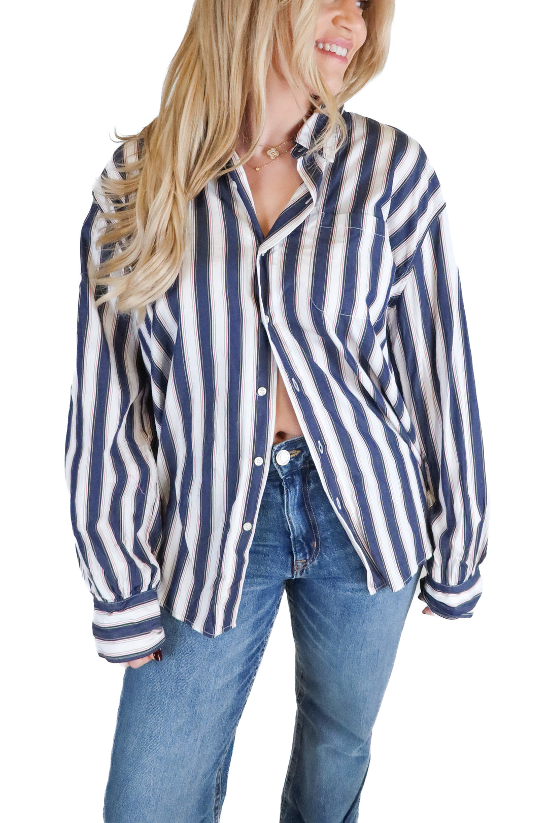 Heavy Manners striped button up (m; retail $189)