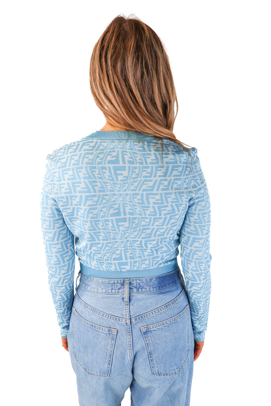fendi light blue cardigan (IT44/ US6-8; retail $1,150)