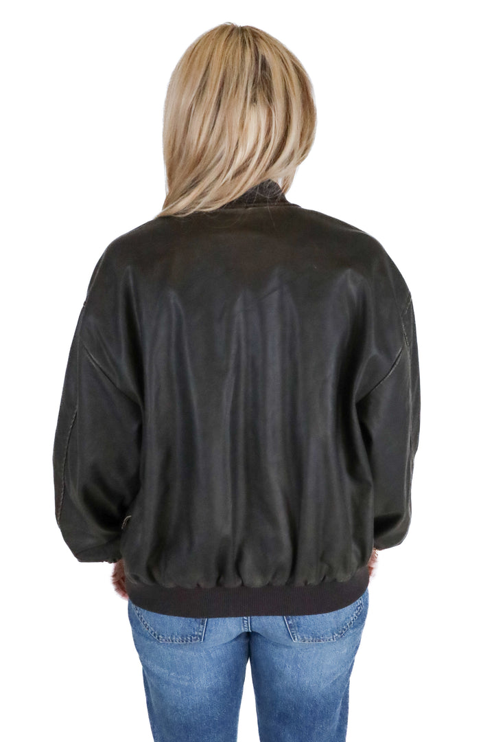 vici faux leather bomber jacket (s)