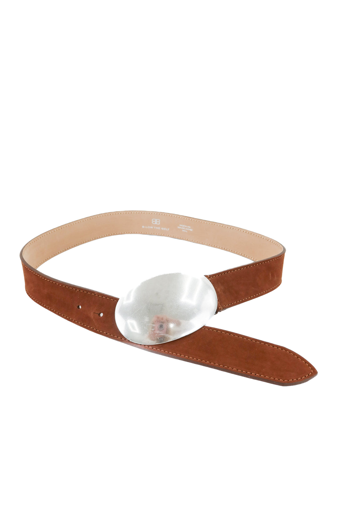 b-low the belt brown suede belt with silver buckle (s)