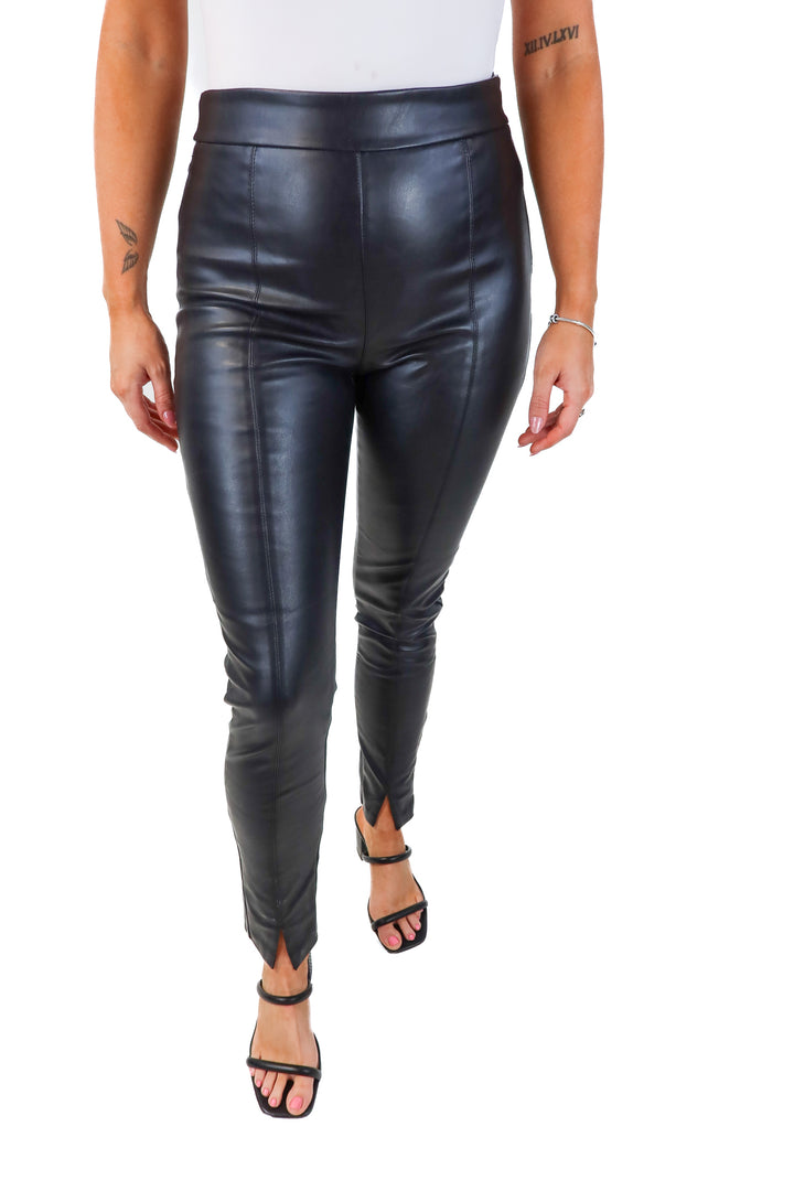 item ditto black vegan leather leggings (s)