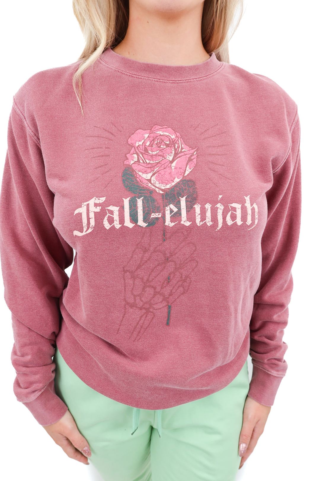 living fully "fall-elujah" crewneck (s)