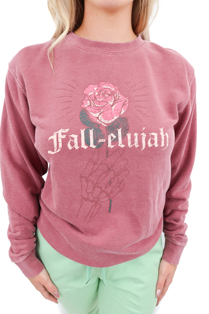 living fully "fall-elujah" crewneck (s)