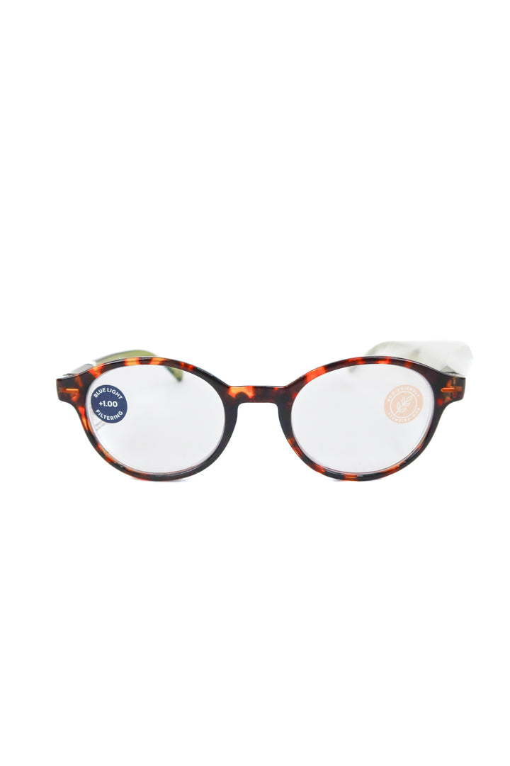 peepers dawson tortoise/green reading glasses (retail $49)