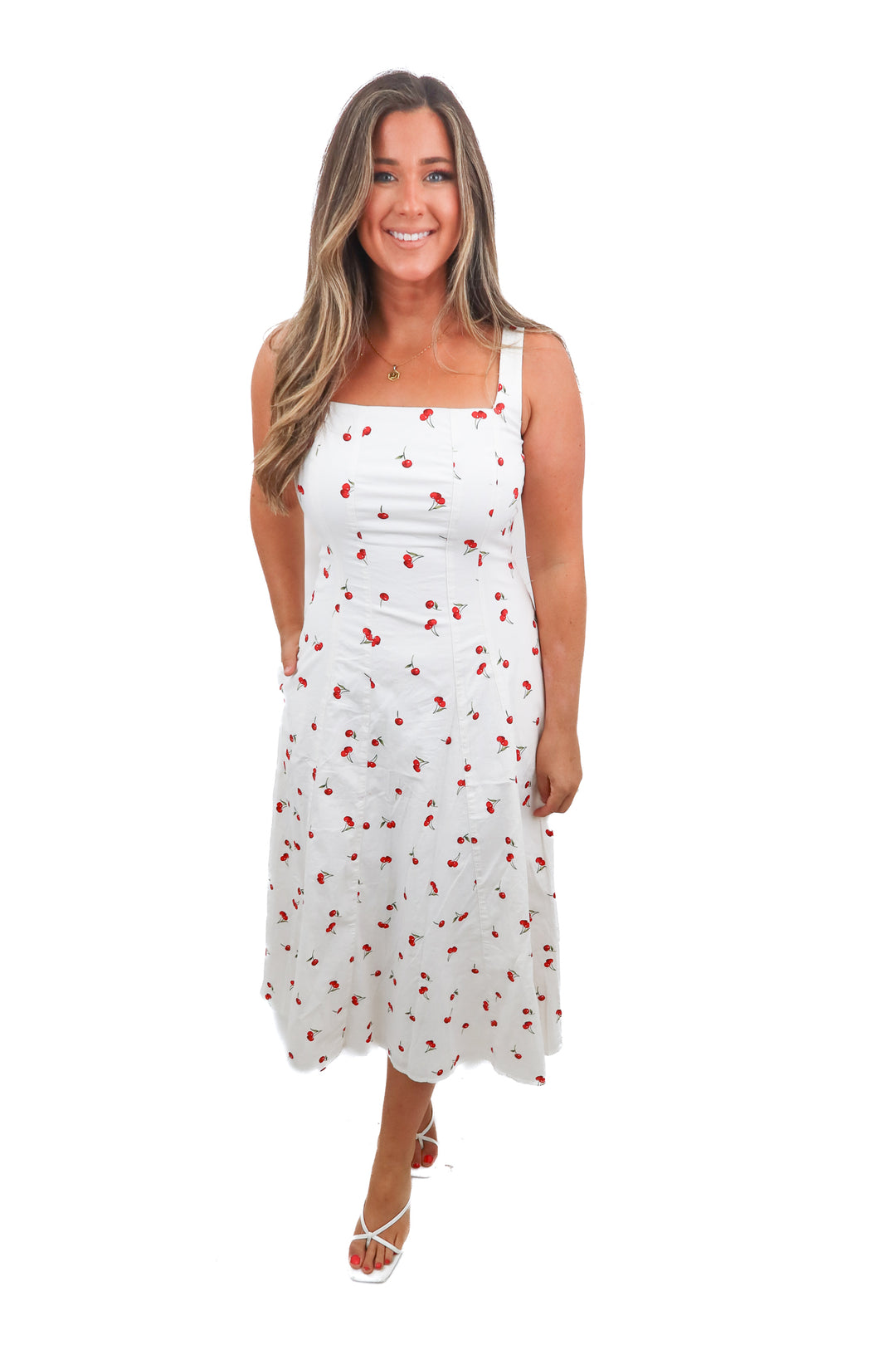 abercrombie & fitch cherry midi dress (m; retail $110)