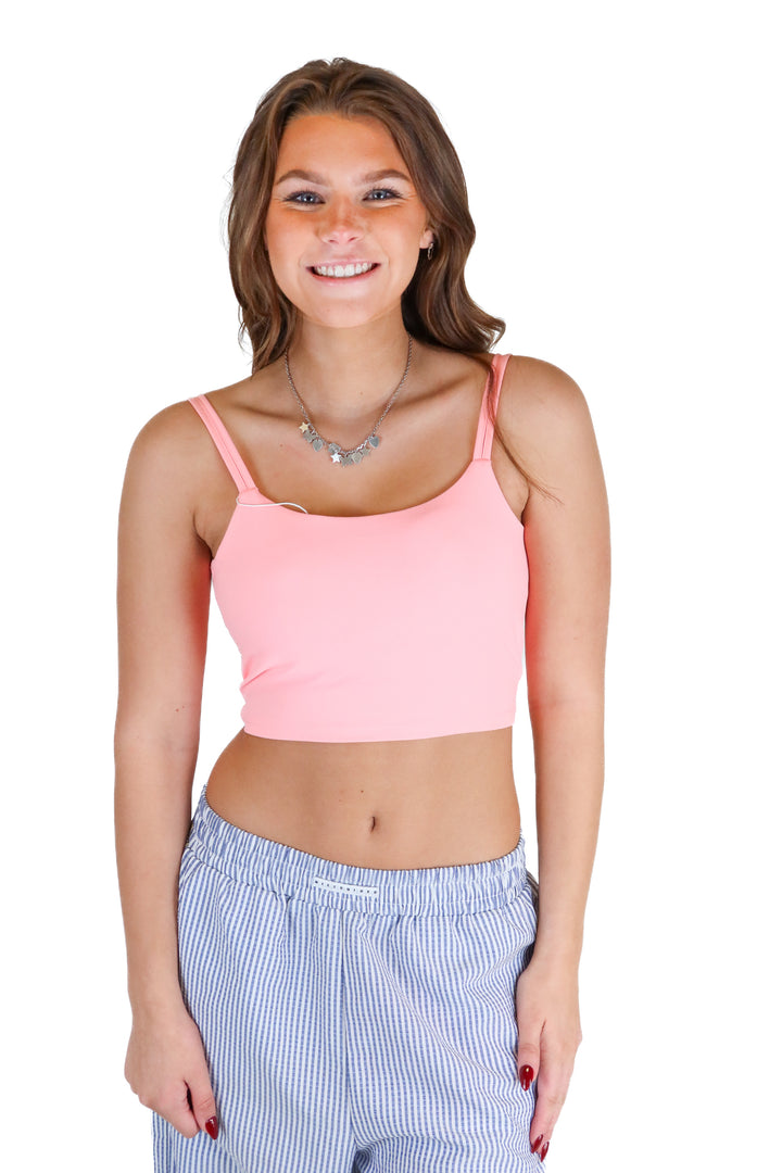 halara pink activewear tank with wrap back NWT (S; retail $34.95)