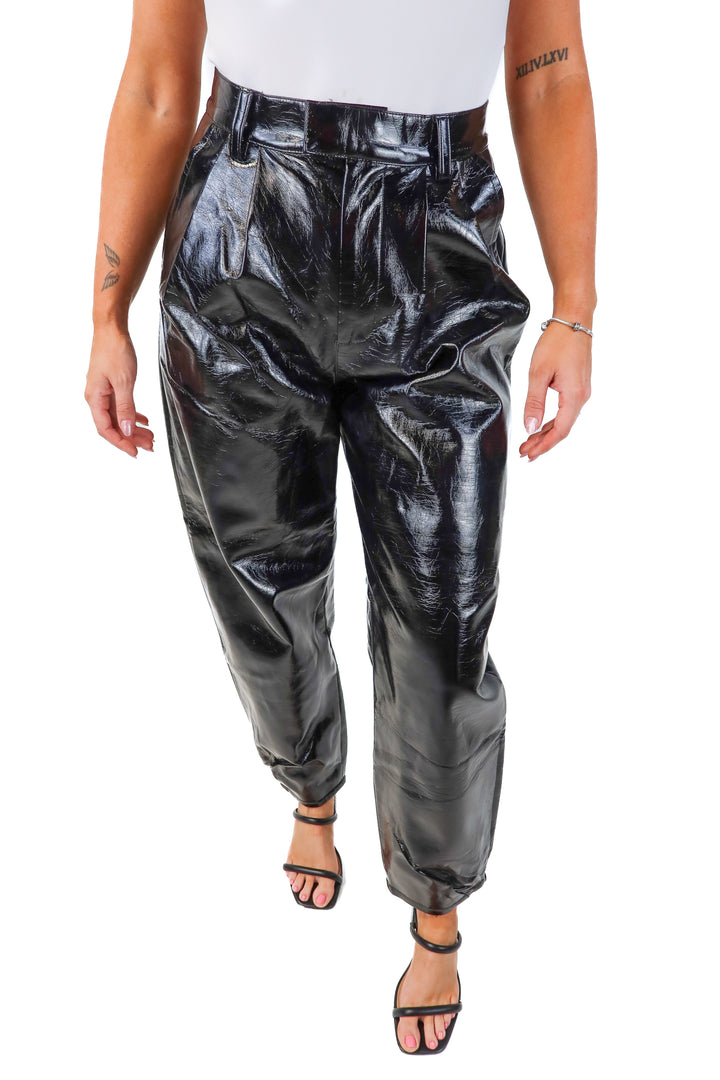 lovers and friends black patent pants (s; retail $238)
