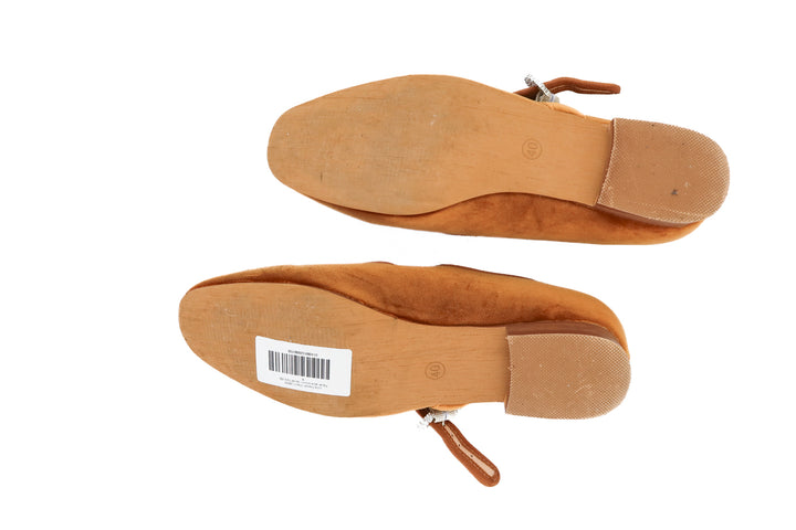 Fever sole brown velvet flats (9)