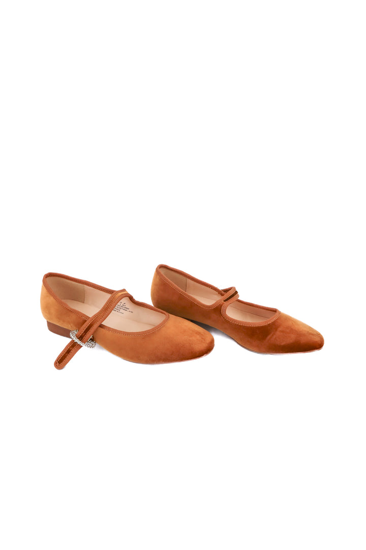 Fever sole brown velvet flats (9)