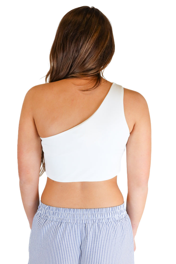 Superdown white one shoulder top NWT (S; retail $56)