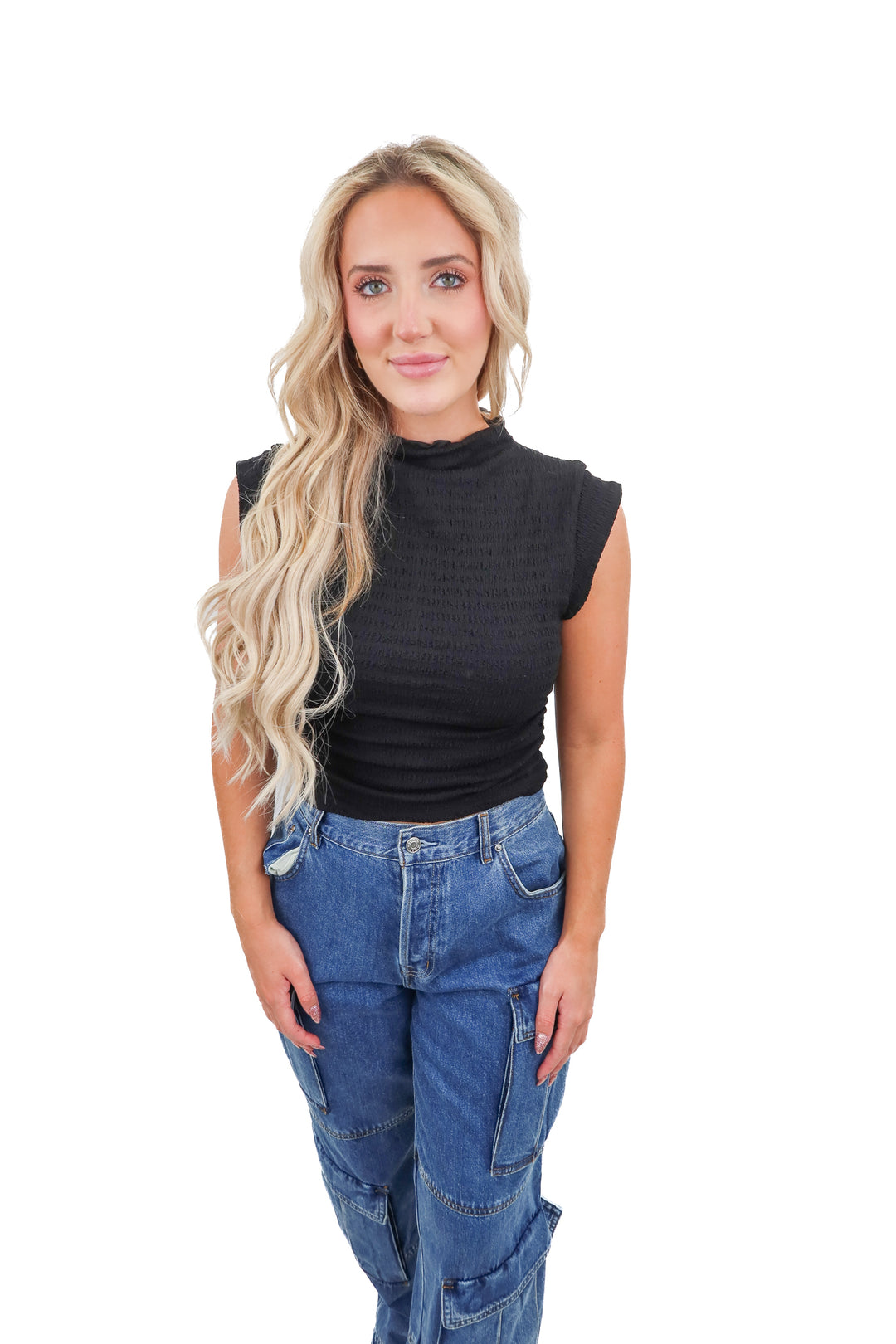 Showpo black fitted top (4)