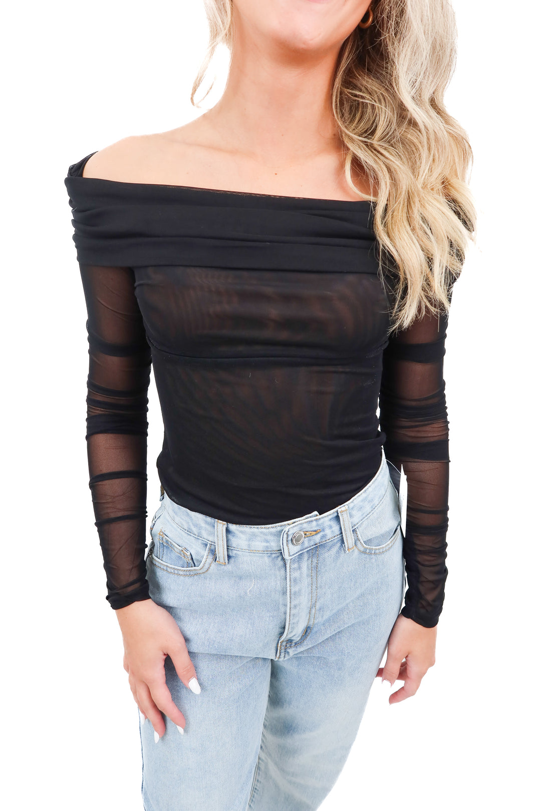 Showpo mesh black bodysuit (4)