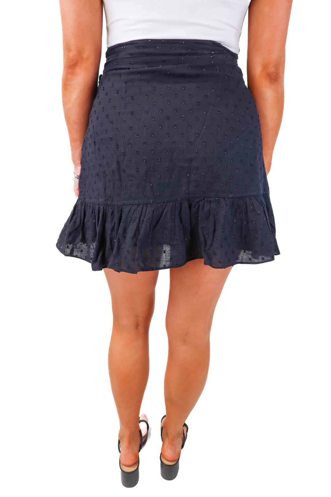 tularosa black wrap skirt (S; retail $148)