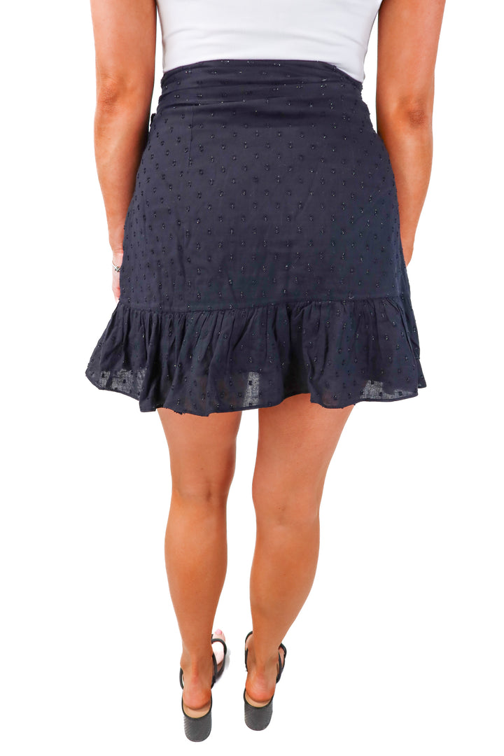 tularosa black wrap skirt (S; retail $148)