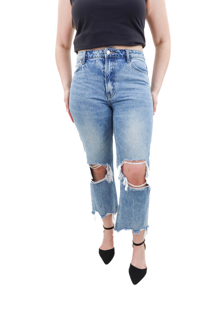 vervet light wash distressed jeans (30; retail $78)