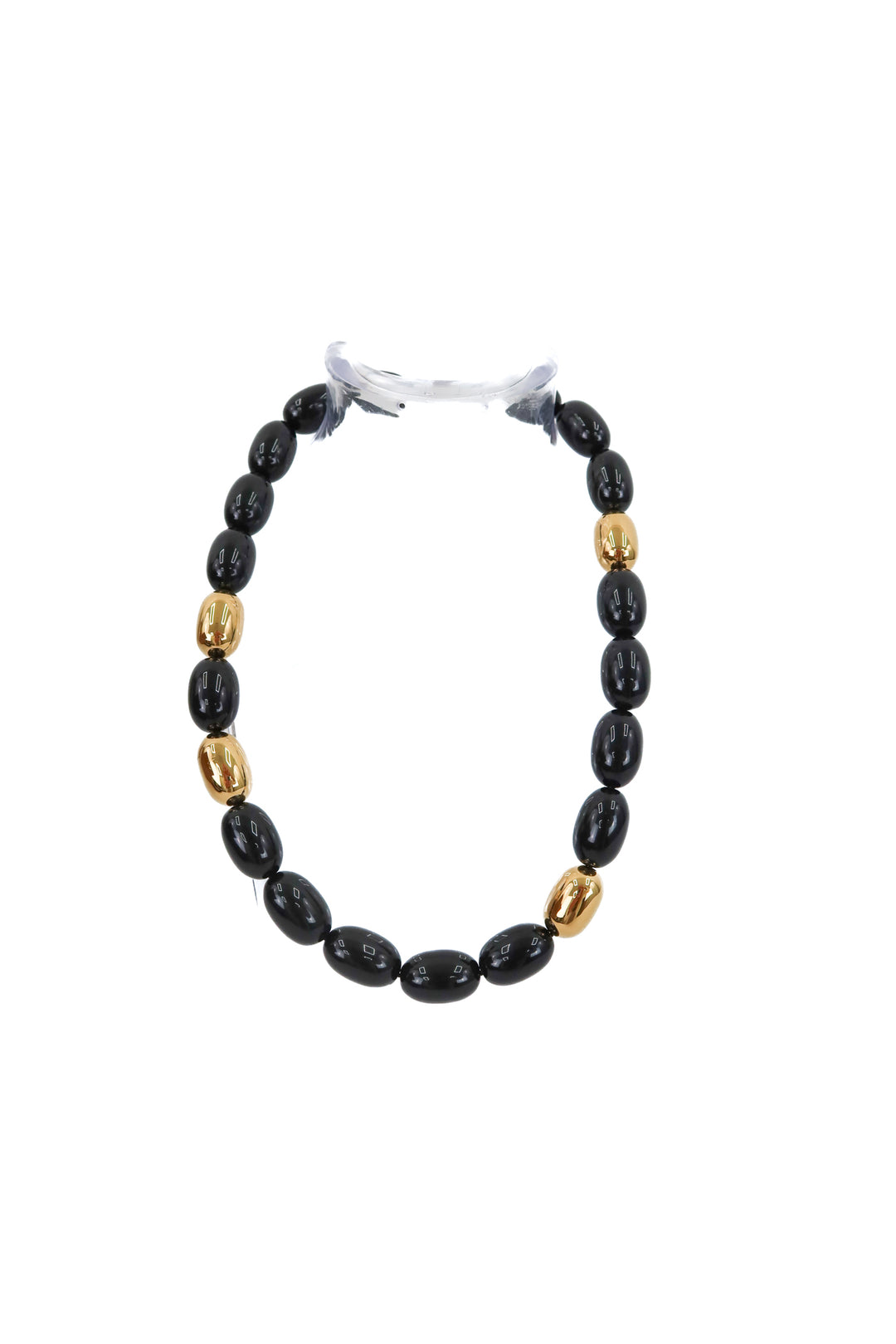 heaven mayhem black and gold necklace