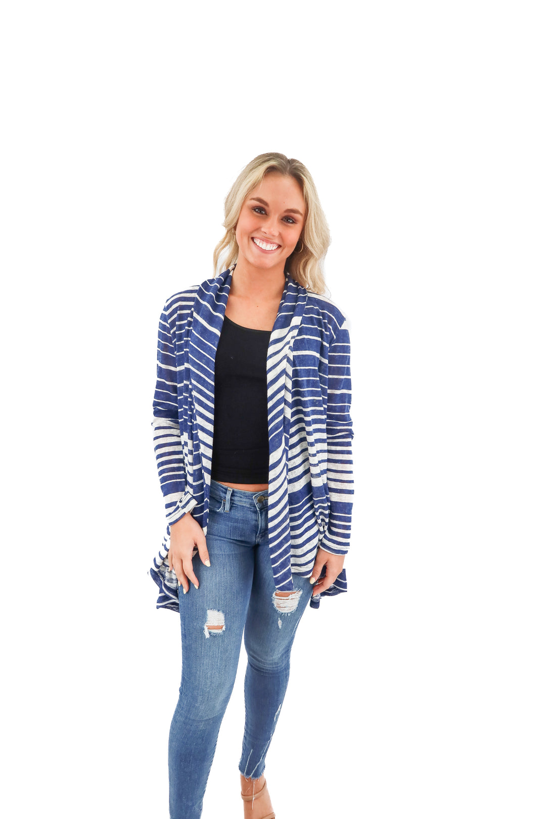 casting blue/white stripe cardigan (1)