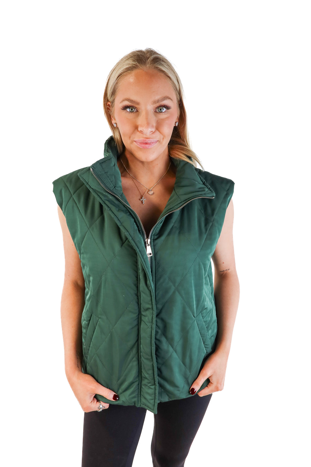 Superdown dark green vest (m; retails for $56)